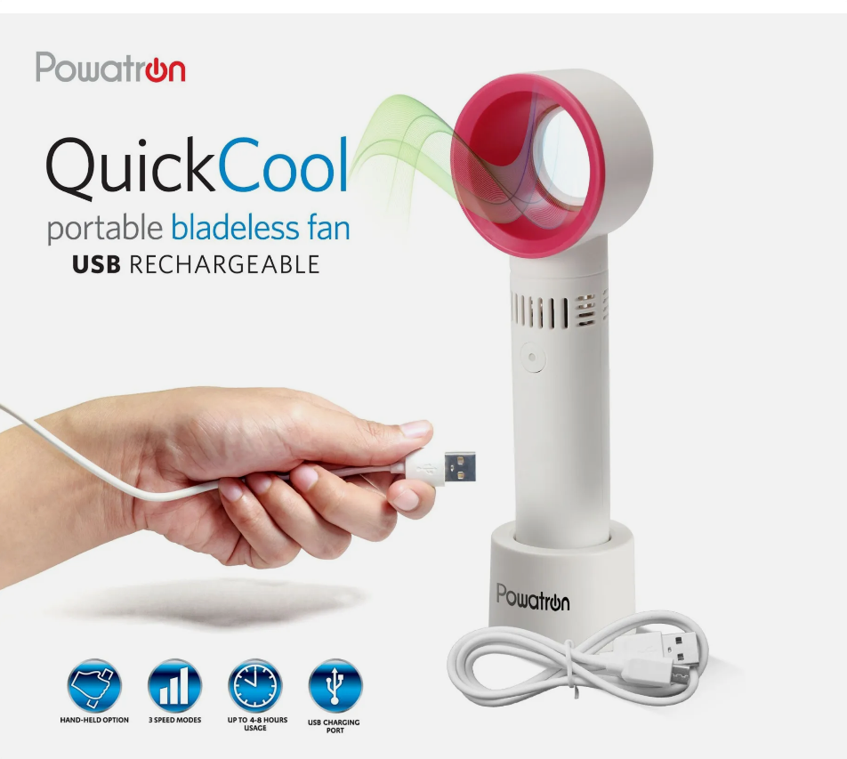 Mini 360° Hand Held Bladeless Cooling Fan Portable USB Rechargeable