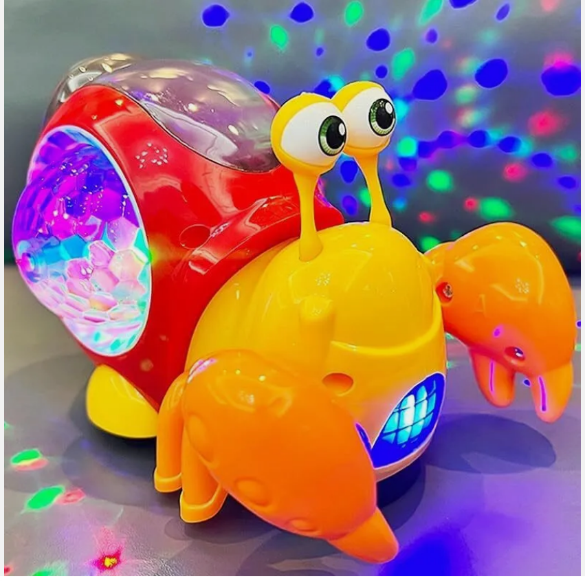 Electric Music Crawling Crab Baby Toy LED Light Up Kids Toddler Interactive Toys