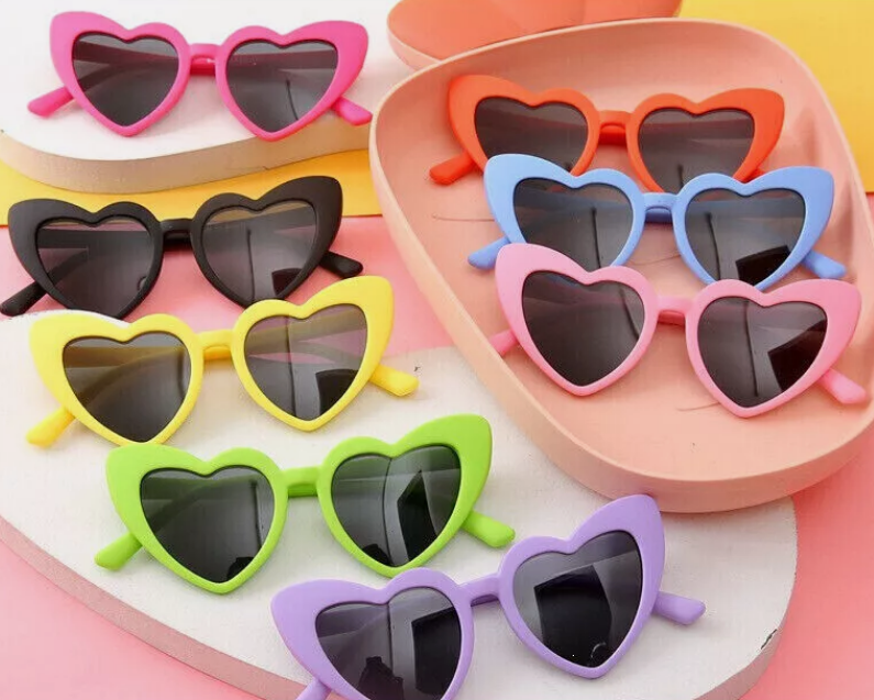 Kids Girl's Retro Love Heart Shape Sunglasses UV400 Cat Eye Vintage Shades Sunglasses