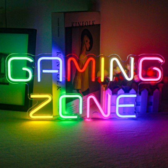 Gaming Zone Colourful LED Neon Sign for Wall Décor Letter Neon Light Sign for Gaming Room, Game Zone, Man Cave, Gifts for Gamers, Boys, Men