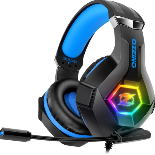 Gaming Headset Stereo Surround Sound Gaming Headphones with Breathing RGB Light & Adjustable Mic for PS4 PS5 PC Xbox One Laptop Mac