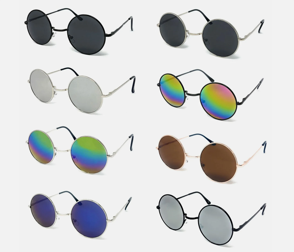Round Lens Sunglasses Men's Women's Ladies John Lennon Style Circle Ozzy Unisex Hippie