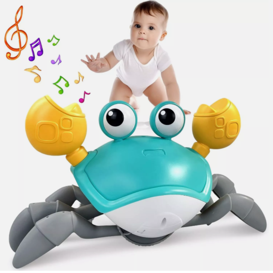 Electric Music Crawling Crab LED Light Up Toddler Interactive Baby Toy Kids Gift
