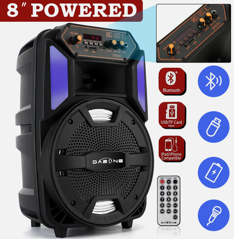 1000W Powerful Portable Wireless Bluetooth speaker Subwoofer Heavy Bass Boombox Karaoke - Outdoor Party