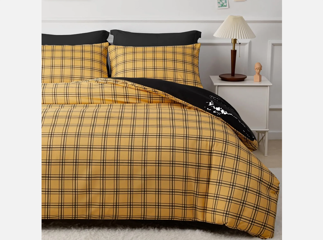 Premium Luxury Beautiful Chequered Duvet Cover Set Luxury Duvet Cover Bedding Set Single Double King and Super King Sizes