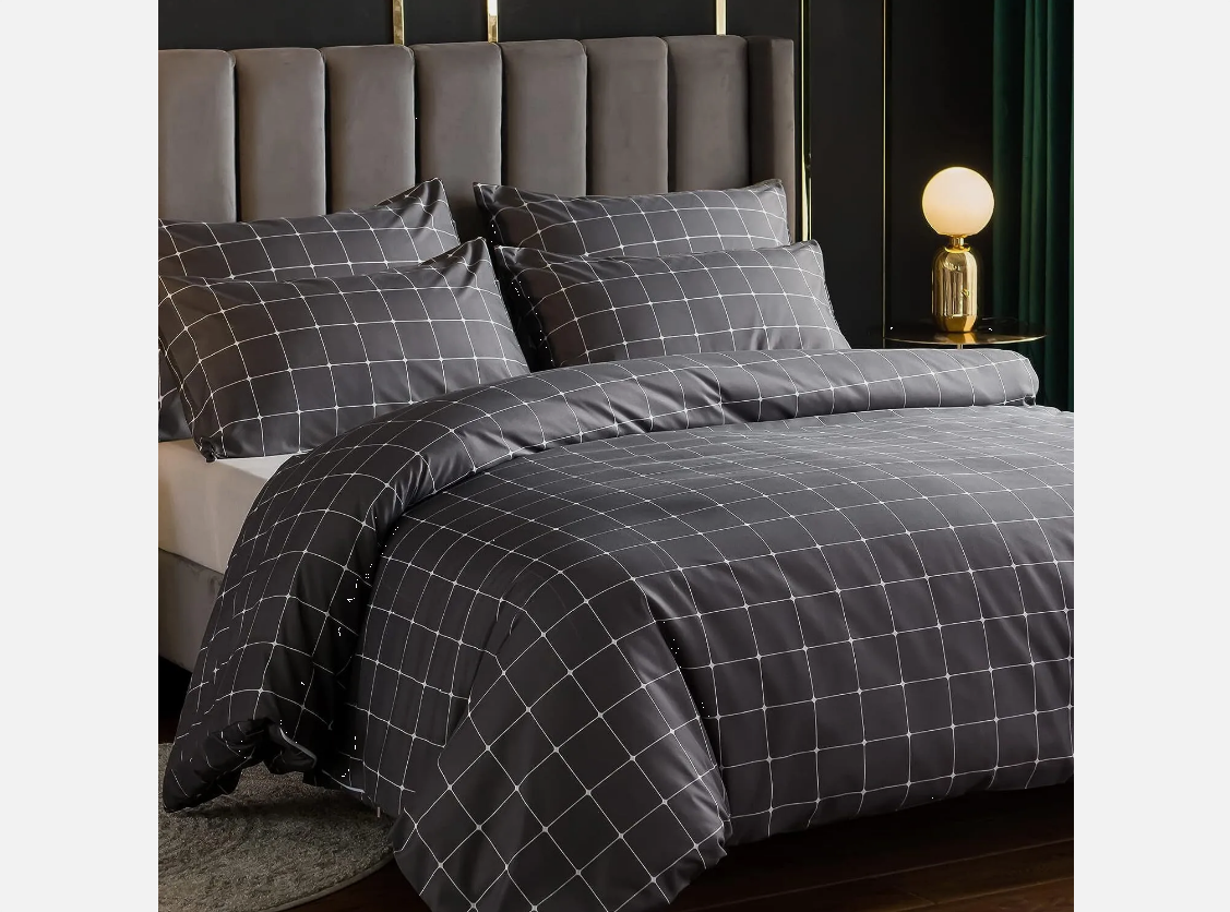Premium Luxury Beautiful Charcoal Duvet Cover Set Luxury Duvet Cover Bedding Set Single Double King and Super King Sizes