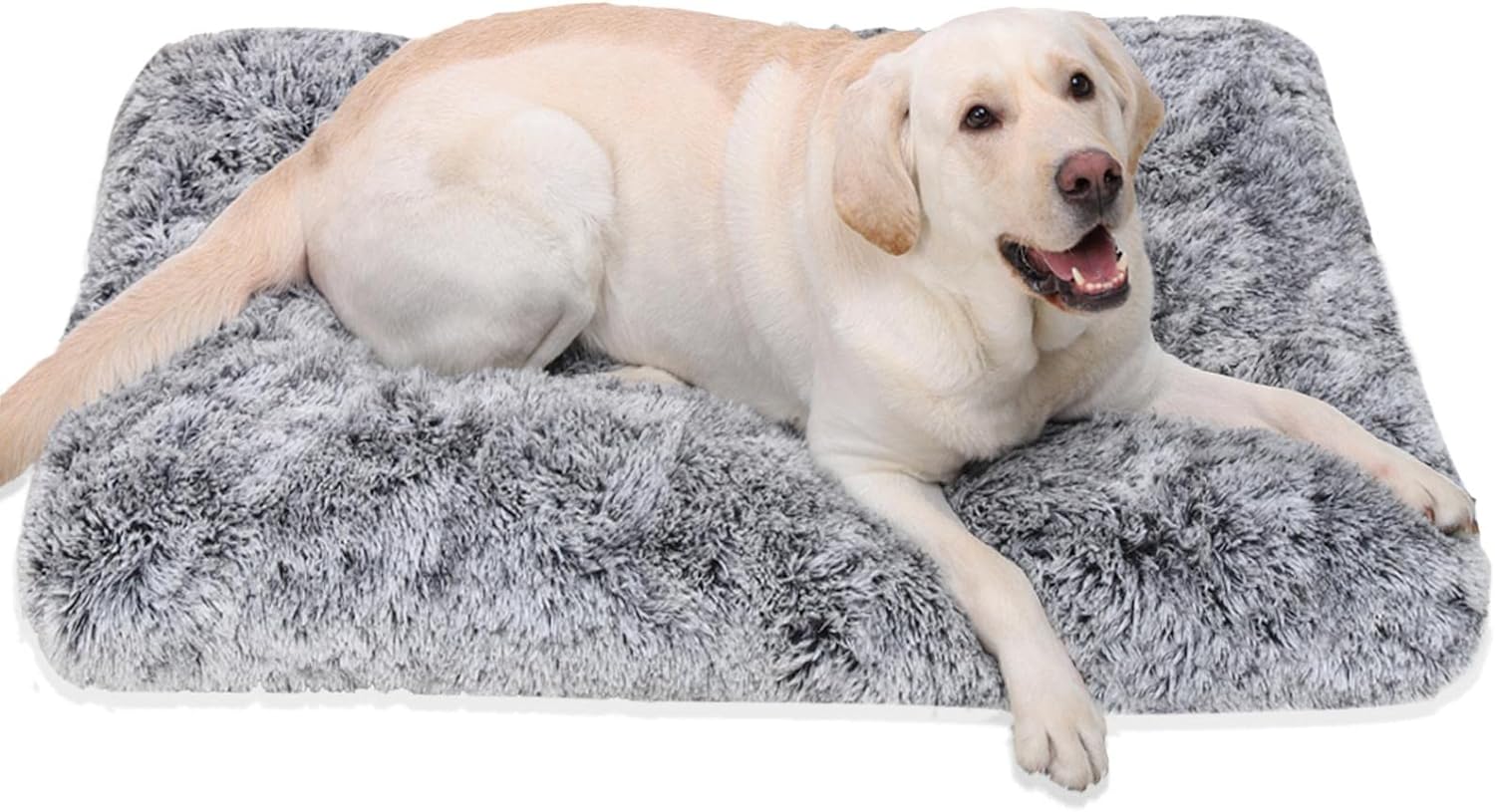Large Dog Bed Washable Dog Crate Mattress Calming Fluffy Anti Anxiety Dog Beds Deluxe Plush Dog Mat with Anti-Slip Bottom